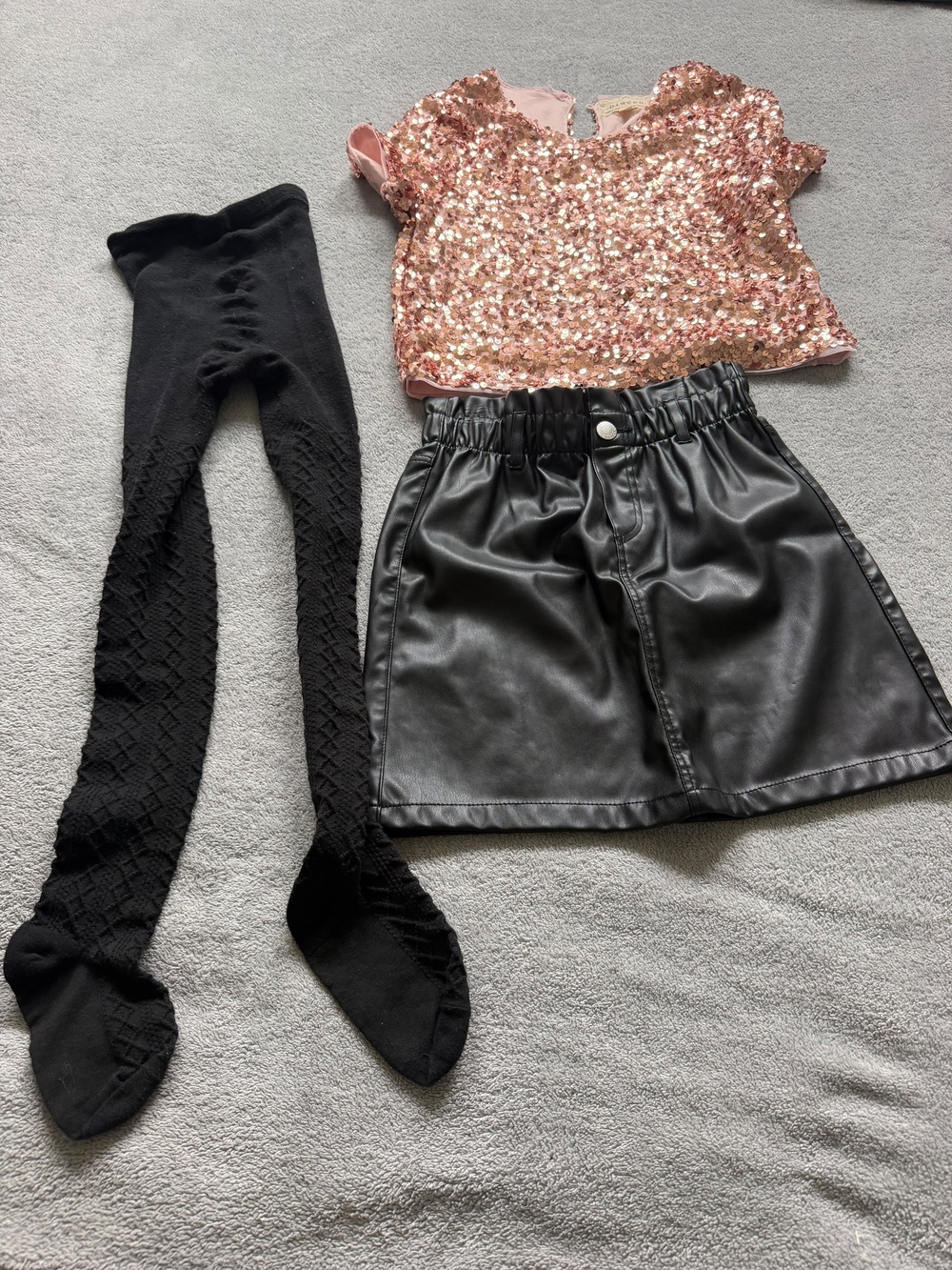 Girls Pink & Black 3-Piece Outfit Like New